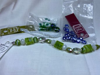 Bead Lot: Green White Blues