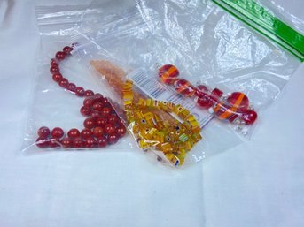Bead Lot : Oranges Reds And Yellows