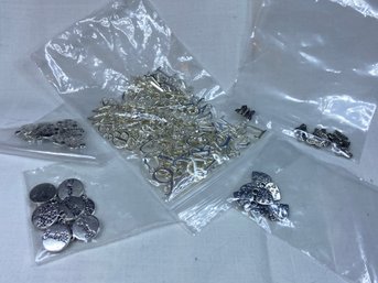 Bead Lot:  Silver- One Bag With Initials