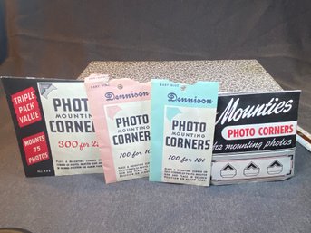 4 Bags Of Vintage Photo Corners (Baby Blue, Pink, And Black