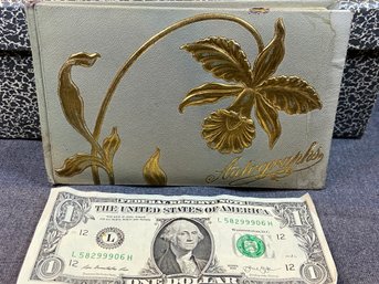 Vintage Never Used Autograph Book - Gold Edge Pages