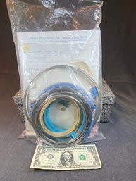 Cross Stitch Supplies. Several Hoops And Instructions