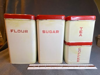 To Die For! Vintage MCM Full Set Of Metal Canisters