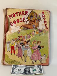 1933 Vintage And Worn Mother Goose Book - See Photos - Awesome For Art Of Framing!