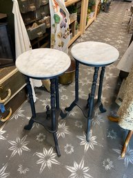 Two Marble Top Tables!  12' Diameter And 27' Tall