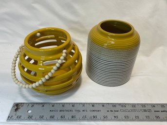 Two Golden Yellow (not Old) Home Accent Pieces