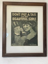 Vintage Black And White Ad Framed.