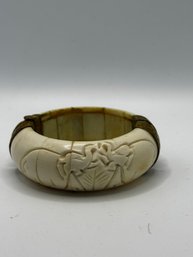 Faux Ivory Carved Bangle