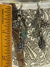 Metal 'copper' Ish Beaded Earrings