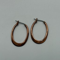 'rose Gold' Hoop Oval Earrings