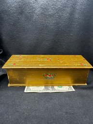 Vintage Hand-painted And Satin Lined Trinket Box