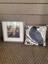 Raven Set - Framed Print And Throw Pillow