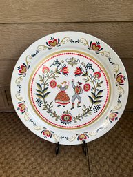 Large Painted MCM Metal Tray