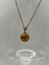 18in Golden G Initial Necklace