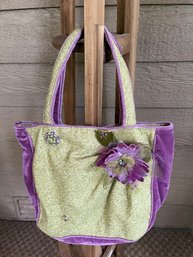 Very Fun Purple And Green Handbag