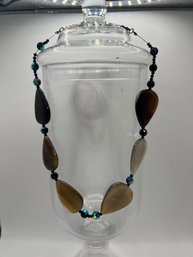 20in Brown Crystal Beaded Necklace