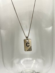 20in Silver Colored C Initial Necklace