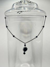 18in Black Flower Necklace