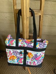 Colorful Tropical Fruit Zipper Tote Bag