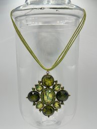 20in Green Corded Pendant Necklace