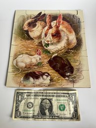 Cute Vintage Puzzle Of Bunnies