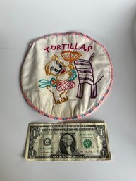 Vintage Embroidered Tortilla Holder