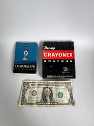 Vintage Crayograph And Prang Crayonex Crayon Sets