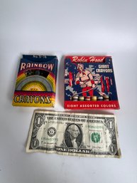 Vintage Robin Hood Giant Crayons And Rainbow Crayons
