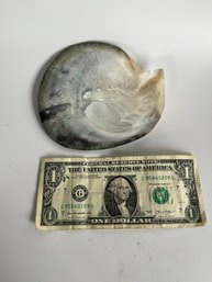 Pretty Shell Engraved With Tahiti And Dolphin