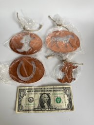 Five Laser- Cut Copper Medallions - Western