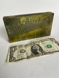 Vintage Brass And Wood Printing Block