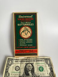 Vintage Universal Sewing Machine Attachment Box And Manuals