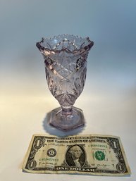 Vintage Glass Vase - Light Purple Tint