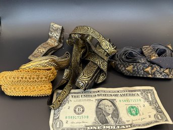 Gold And Black Trim, 5 Different Styles, Set 0f 5