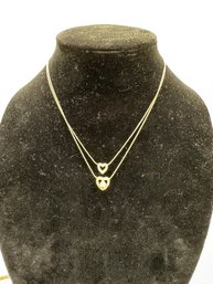 Vintage Avon Double Heart Layered Necklace