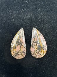 Set Of 2 Rhodonite Stone Beads