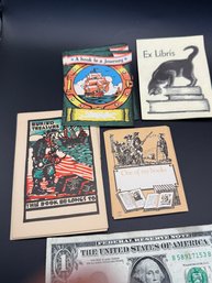 Vintage Bookplates, 4 Styles, Approximately 30