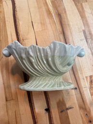 Vintage Green Ceramic Pedestal Planter/vase