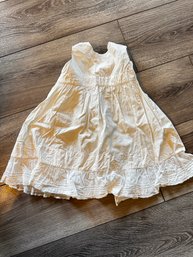Antique White Cotton Child's Dress With Lace Trim