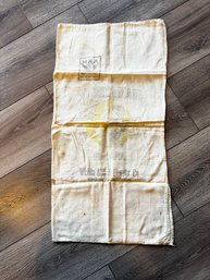 Antique Flour Sack With Embroidered And Painted Detail