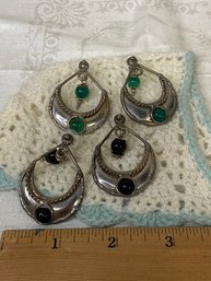 Two Pair Of Silver Earring (Pierced )