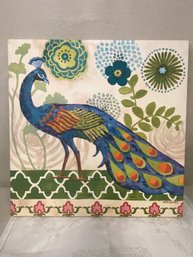 Stretched Canvas Art Peacock 16x16'