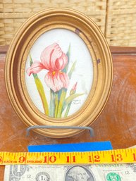 Oval Signed Watercolor