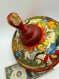 Vintage Metal Spinning Toy Top