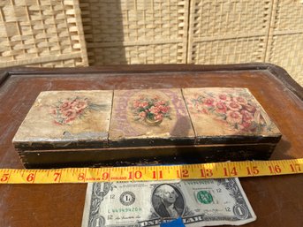 Old Wooden Box W/decopauge