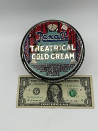 Vintage Rexall Theatrical Cold Cream Tin