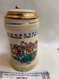 Vintage Broncos 1986-1987 Super Bowl XXI Stein