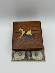 Vintage Wood Scottie Dog Trinket Box
