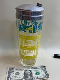 Midcentury Modern Drink Shaker With Cocktail Recipes