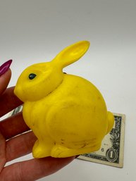 Vintage Knickerbocker Hard Plastic Yellow Bunny